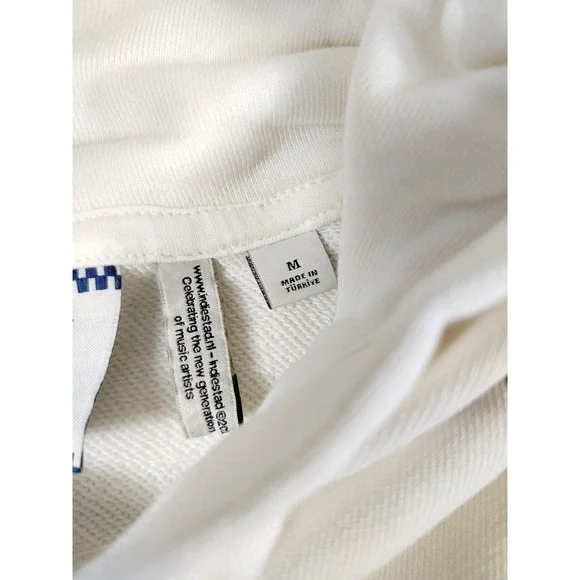 Scotch & Soda Hoodie‎ Mens Medium White Graphic Pullover Fleece Cartoon Thrashed - Picture 5 of 11